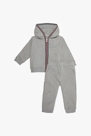 Moncler Brand-patch Striped-trim Cotton-blend Jersey Tracksuit 3 Months - Years