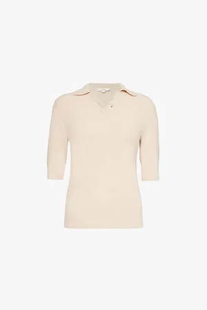 Vince Bouclé-textured Regular-fit Stretch-silk Blend Polo Shirt