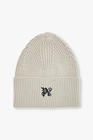 Palm Angels Monogram Brand-embroidered Wool Beanie