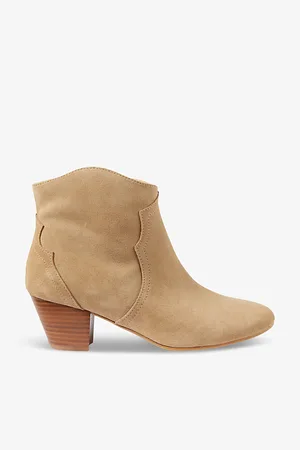 LK Bennett Leida Western Block-heel Suede Ankle Boots