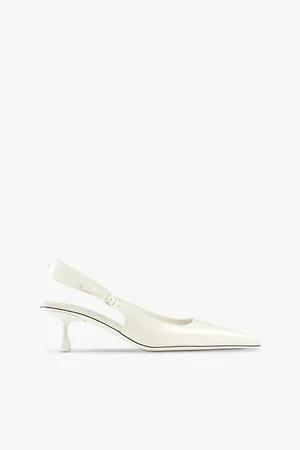 Jimmy Choo Amel Pointed-toe Sling-back Patent-leather Heeled Courts