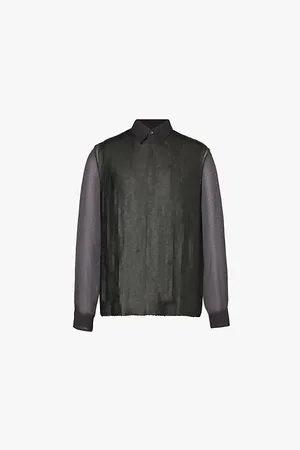 DRIES VAN NOTEN Sheer-sleeve Sequin-embellished Woven Shirt