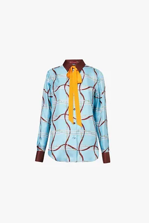 Gucci Horsebit Belt-print Regular-fit Silk Shirt