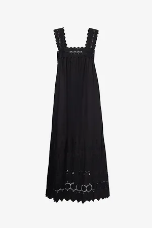 POSSE Amelia Embroidered-trim Cotton Midi Dress