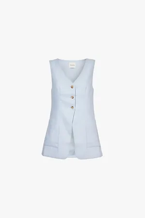 POSSE Lorenzo V-neck Linen Waistcoat