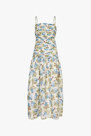 POSSE Raquel Floral-print Cotton and Silk-blend Maxi Dress