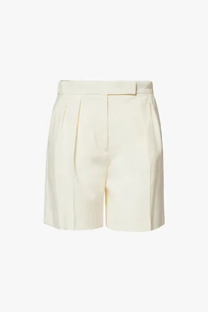Max Mara Priamo Pleated High-rise Wool Shorts