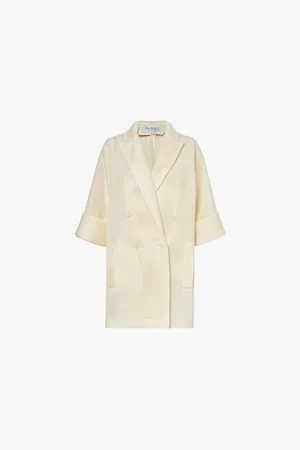 Max Mara Quatto Peak-lapel Double-breasted Woven Coat