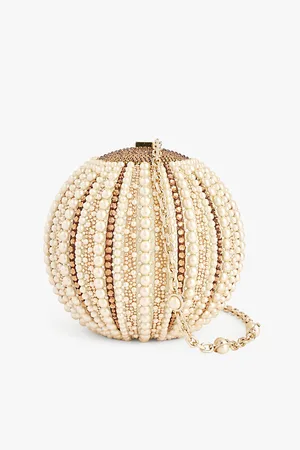 Judith Leiber Urchin Crystal-embellished Brass Clutch Bag