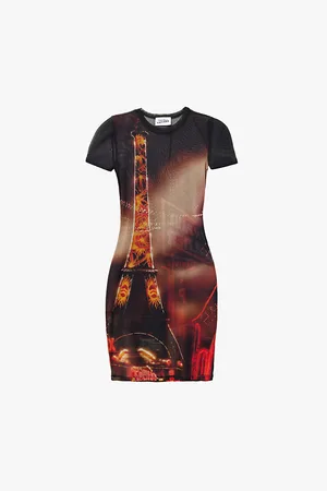 Jean Paul Gaultier Pigalle Graphic-print Mesh Mini Dress