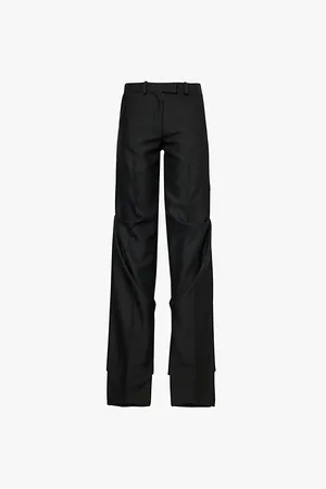 SRVC Commuter Pleated Wide-leg High-rise Woven Trousers