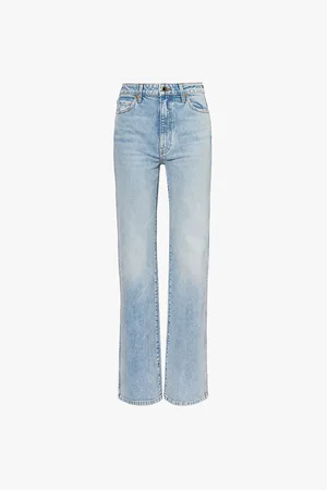 Khaite Danielle Faded-wash Straight-leg High-rise Denim-blend Jeans