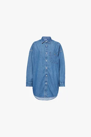 Ralph Lauren Oversized Patch-pocket Denim-chambray Shirt
