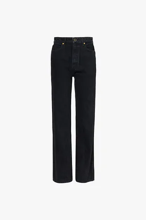 Khaite Danielle Faded-wash Straight-leg High-rise Denim Jeans