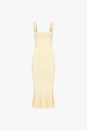 GALVAN Atalanta Flared-hem Stretch-knit Midi Dress