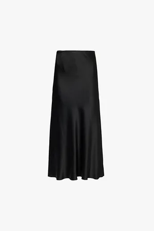 Maison Margiela Bias-cut Mid-rise Satin Midi Skirt