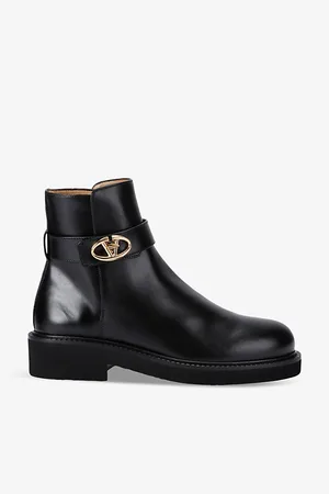 VALENTINO GARAVANI Vlogo Locker Leather Ankle Boots