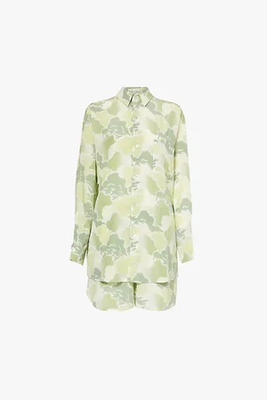 Olivia von Halle Kick Graphic-print Silk-crepe Pyjama Set