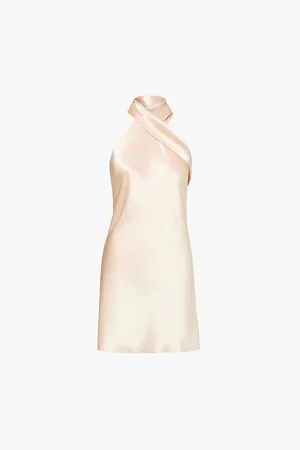 GALVAN Pandora Halterneck Woven-blend Mini Dress