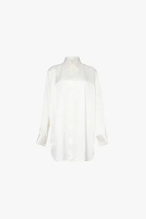 Maison Margiela Satin-textured Oversized-fit Silk Shirt