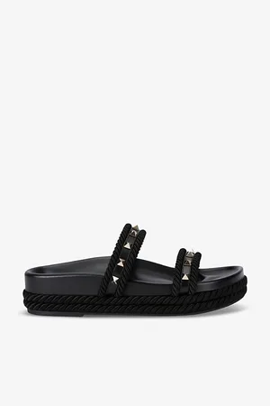 VALENTINO GARAVANI Rockstud Leather Espadrille Sandals