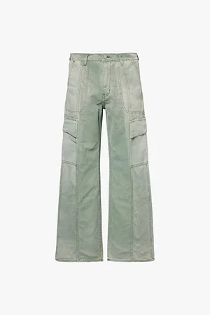 Rhude Flap-pocket Wide-leg Cotton-canvas Trousers