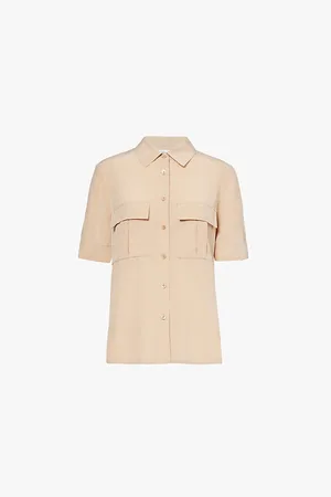 Frame Relaxed-fit Patch-pocket Silk-crepe Shirt