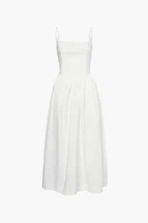 RIXO London X Ciao Lucia Neroni Bow-embellished Organic-cotton Midi Dress