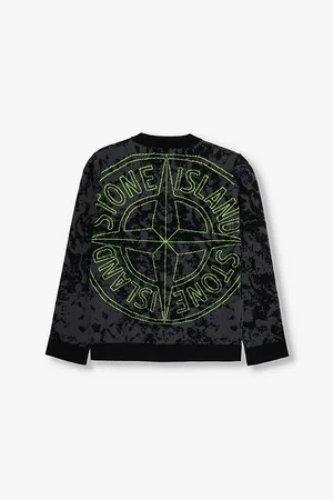 Stone Island Crew-neck Abstract-intarsia Cotton-knit Jumper 4-14 Years