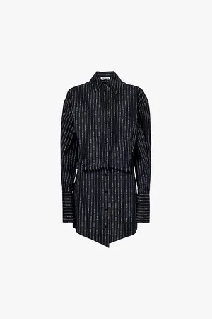 The Attico Silvye Stripe-print Cotton Mini Dress