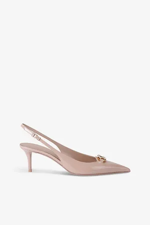 VALENTINO GARAVANI Vlogo Moon Patent-leather Slingback Courts