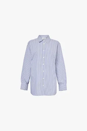 Frame The Borrowed Striped Cotton-blend Poplin Shirt