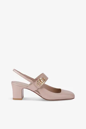 VALENTINO GARAVANI Vlogo Locker Leather Slingback Courts