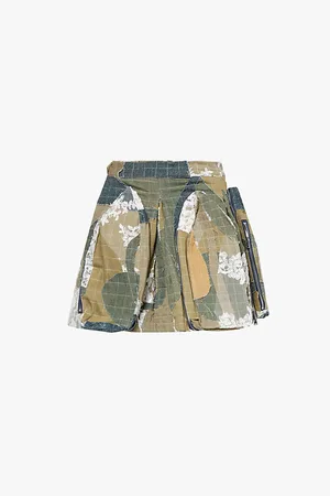 Who Decides War by Ev Bravado Cargo-pocket Lace-trim Mini Skirt