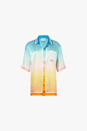 Casablanca Diamond Monog Graphic-print Relaxed-fit Silk Shirt