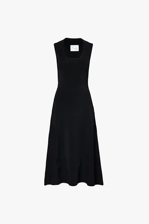 GALVAN Claudia Sleeveless Stretch-woven Blend Midi Dress