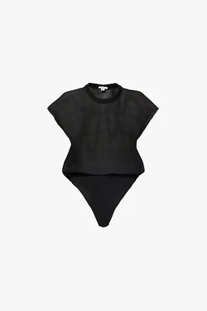 Alaïa Open-knit Regular-fit Cotton-blend Bodysuit