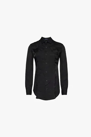 YOHJI YAMAMOTO R-ribbon Slim-fit Crinkle Woven Shirt