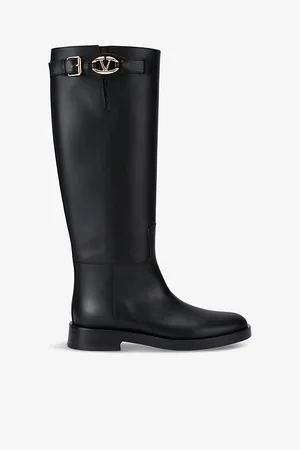 VALENTINO GARAVANI The Bold Edition Vlogo Leather Knee-high Boots