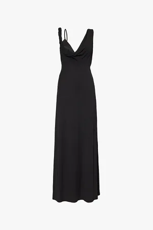 Totême Twisted-strap Draped-neck Stretch-woven Midi Dress