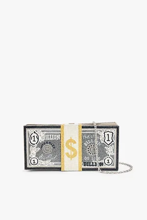 Judith Leiber Stack of Cash Crystal-embellished Brass Clutch Bag