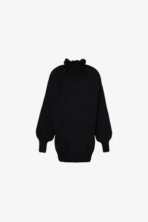 Simone Rocha Gathered-neck Oversized-fit Alpaca Wool-blend Knitted Jumper