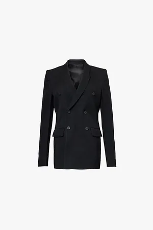 Rick Owens Padded-shoulder Notch-lapel Double-breasted Wool Blazer