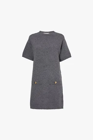 VALENTINO GARAVANI Short-sleeved Relaxed-fit Wool-knit Mini Dress