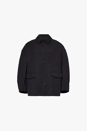 Simone Rocha Spread-collar Twill-weave Wool-blend Jacket