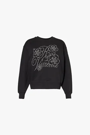 Kenzo Constellation Metallic Brand-embroidered Cotton-jersey Sweatshirt