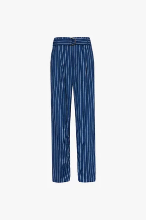 Ralph Lauren Evan Striped Linen and Cotton Trousers