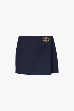 VALENTINO GARAVANI Vlogo Front-panel Wool and Silk Shorts