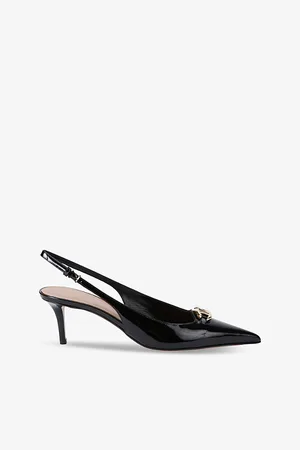 VALENTINO GARAVANI Vlogo Moon Patent-leather Slingback Courts