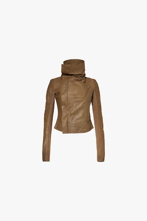 Rick Owens High-neck Slim-fit Leather Jacket